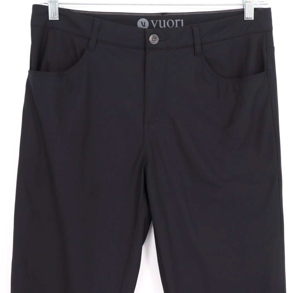 Vuori Meta Pant Mens Size 33 Black Performance Chino Slim Fit Tapered Leg V430 - Picture 6 of 7